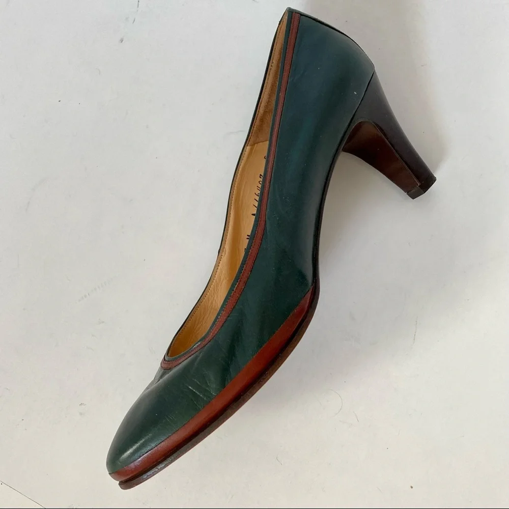 Classic: BALLY of Switzerland all Leather.Dark Green/Brown/Black Luxury Quality - Picture 6 of 8